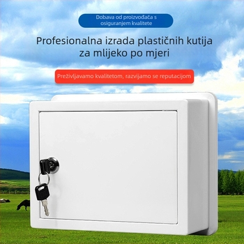 ABS plastična kutija za stolno pohranjivanje u stilu mliječne kutije, bijela/ivorasta, s preklopnim poklopcem, višenamjenski organizator, kapacitet do 5 L