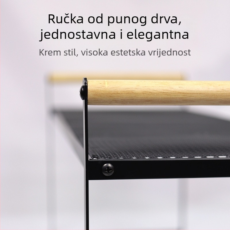 Željezni organizator kuhinjske radne ploče za posuđe i začine, višeslojni regal za pohranu i polica ispod sudopera.