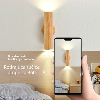 Jednostavna moderna zidna svjetiljka od masivnog drveta, novi kineski stil, za spavaću sobu, hodnik i dnevni boravak – usmjerena zidna svjetiljka
