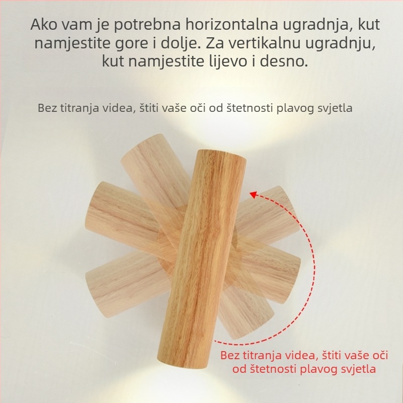 Jednostavna moderna zidna svjetiljka od masivnog drveta, novi kineski stil, za spavaću sobu, hodnik i dnevni boravak – usmjerena zidna svjetiljka