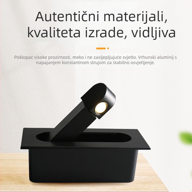 LED zidna svjetiljka za čitanje uz krevet, kineskog stila, jednostavan modern dizajn, 350° podesiv kut, svjetiljka za spavaću sobu
