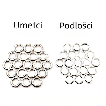 100 setova bakrenih eyelet kapica s alatom za ugradnju, za platnenu ceradu, šator, kapu, kaiš, zavjese, torbe