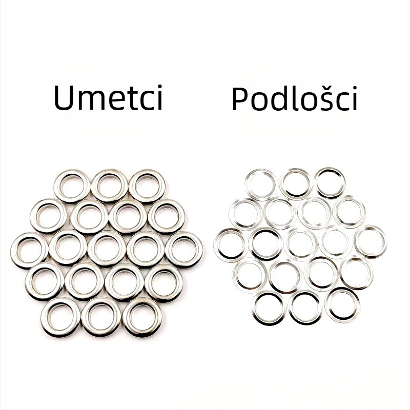 100 setova bakrenih eyelet kapica s alatom za ugradnju, za platnenu ceradu, šator, kapu, kaiš, zavjese, torbe