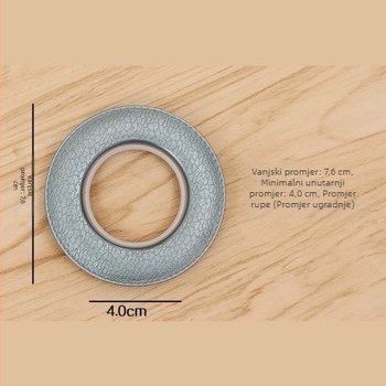 Nano prsten s kožnom teksturom za zavjese i šinu, 80 mm, rimski prsten i kopča za šinu