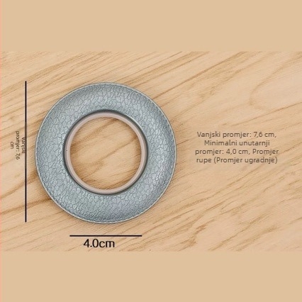Nano prsten s kožnom teksturom za zavjese i šinu, 80 mm, rimski prsten i kopča za šinu