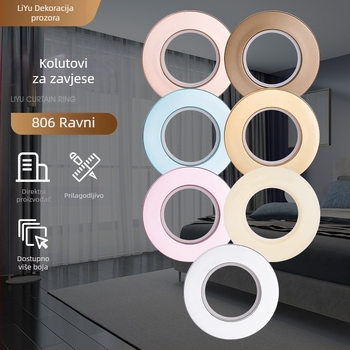 Zavjesni prsteni: debeli rimski prsteni, tiši otvori prsteni, ABS materijal, boja slonova kost, moderni minimalistički stil