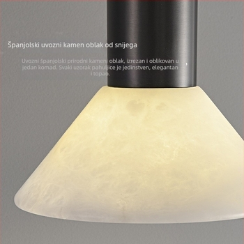 Nastavna lampa od španjolskog oblaka mramora, crna nehrđajuća čelična, moderni minimalistički dizajn za dnevni boravak, spavaću sobu i stubište