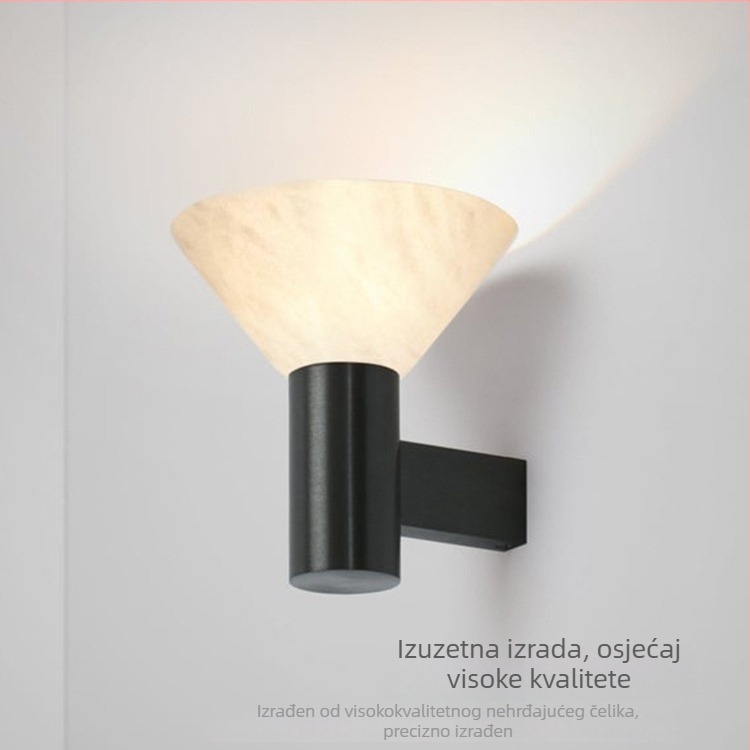 Nastavna lampa od španjolskog oblaka mramora, crna nehrđajuća čelična, moderni minimalistički dizajn za dnevni boravak, spavaću sobu i stubište