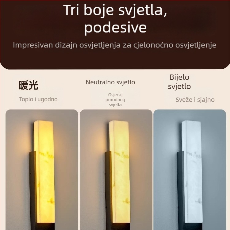 Nova mramorna vanjska zidna svjetiljka za dvorište vile, stupovi sa obje strane vrata, rasvjeta krajolja balkona i hodnika