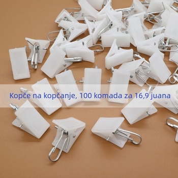 Bijeli plastični klip za zavjese, mali klip za zavjese i donje rublje, prsten i dodaci za kukicu, plastični klip za zavjese na krevetu sa snažnim zahvatom