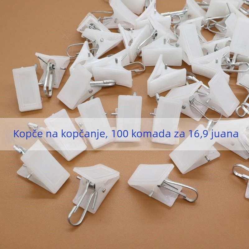 Bijeli plastični klip za zavjese, mali klip za zavjese i donje rublje, prsten i dodaci za kukicu, plastični klip za zavjese na krevetu sa snažnim zahvatom