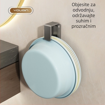 Kuka za umivaonik od nehrđajućeg čelika, montaža bez bušenja, proširivi kupaonski držač za odlaganje