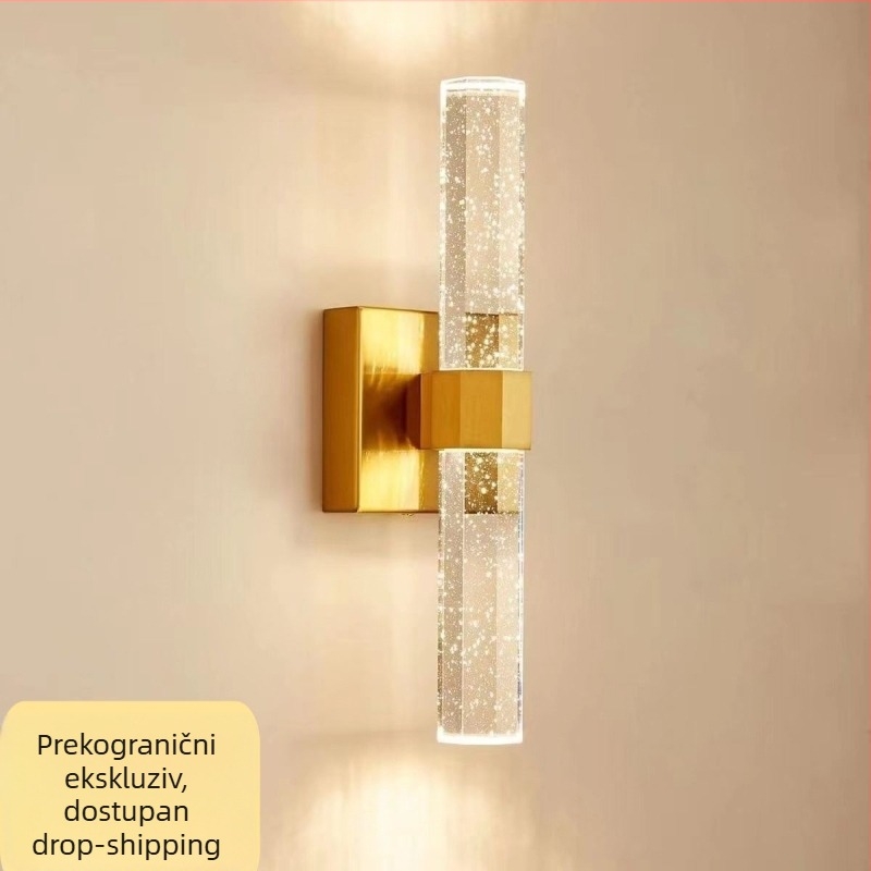 Kristalna zidna svjetiljka, moderni minimalistički stil, za dnevni boravak, spavaću sobu, ured, hodnik i hotelski hodnik
