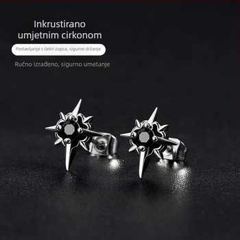 925 srebrne naušnice za uho u obliku Sjeverne zvijezde, za muškarce, moderan i jedinstven stil, inspirirano korejskim/japanskim stilom, lagani luksuz, elegantni i visokokvalitetni dodatak