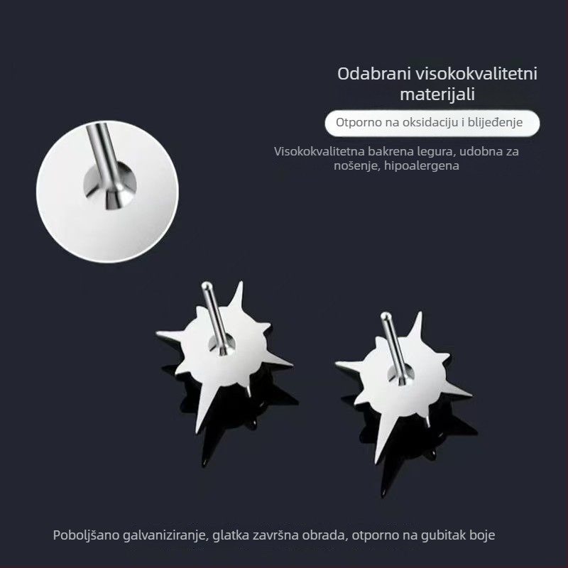 925 srebrne naušnice za uho u obliku Sjeverne zvijezde, za muškarce, moderan i jedinstven stil, inspirirano korejskim/japanskim stilom, lagani luksuz, elegantni i visokokvalitetni dodatak