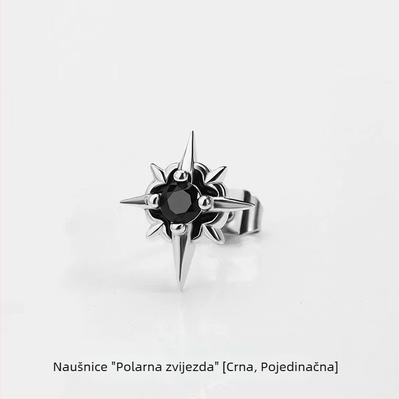 925 srebrne naušnice za uho u obliku Sjeverne zvijezde, za muškarce, moderan i jedinstven stil, inspirirano korejskim/japanskim stilom, lagani luksuz, elegantni i visokokvalitetni dodatak