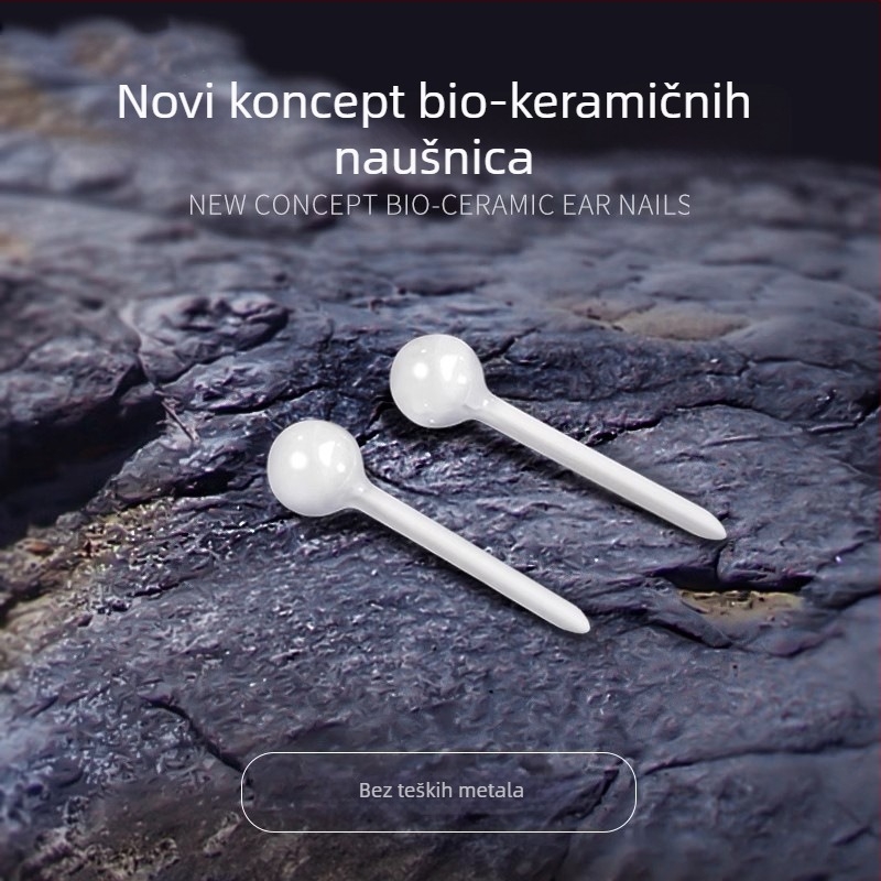 Biokeramičke naušnice za žene i muškarce, jednostavne keramičke štapiće za njegu uha, udobne za spavanje, koštane naušnice za uho