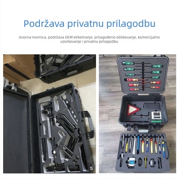 Prijenosna plastična kutija za alate i opremu, čvrsta sigurnosna kutija, vodootporna i otporna na vlagu