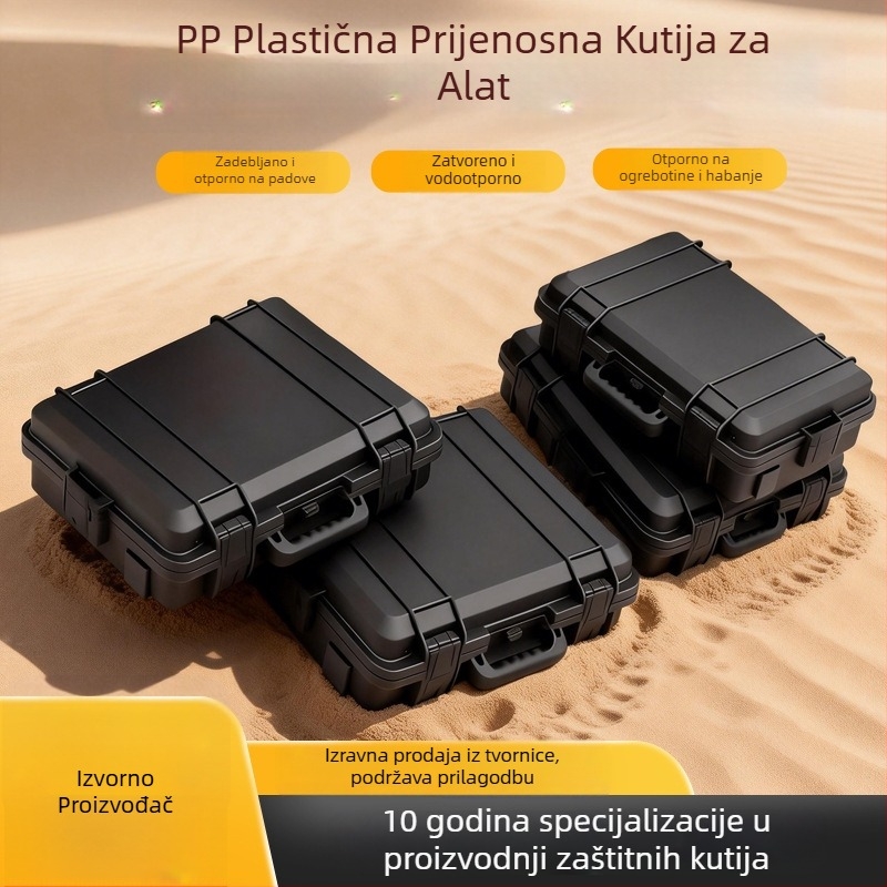 Prijenosna plastična kutija za alate i opremu, čvrsta sigurnosna kutija, vodootporna i otporna na vlagu