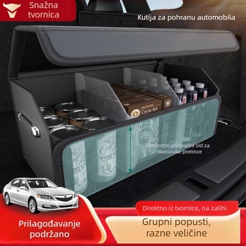 Organizator prtljažnika automobila s patchworkom od velura, magnetsko pričvršćivanje, velik kapacitet skladištenja