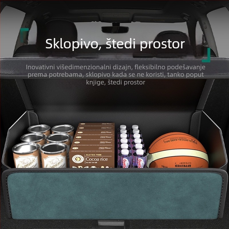 Organizator prtljažnika automobila s patchworkom od velura, magnetsko pričvršćivanje, velik kapacitet skladištenja