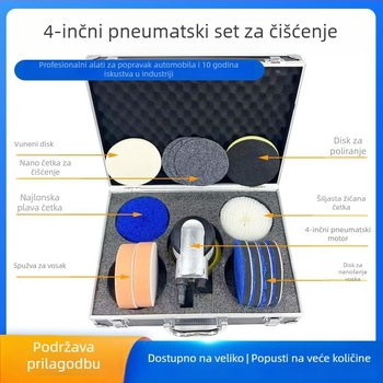 4-inčni pneumatski set za čišćenje, kutija alata od aluminijske legure, nano listovi za čišćenje