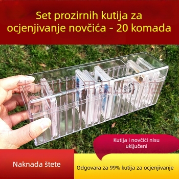 Prozirna akril kutija za novčiće, 20-dijelni set za zbirku i prikaz