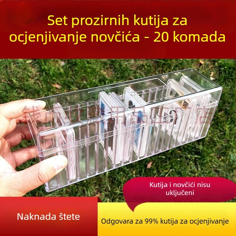 Prozirna akril kutija za novčiće, 20-dijelni set za zbirku i prikaz