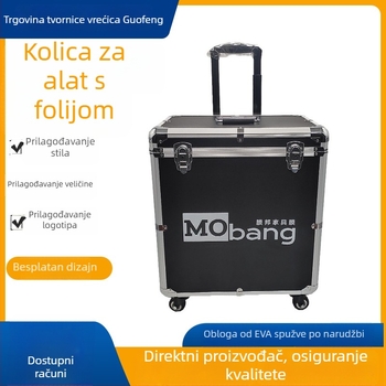 Aluminijska kutija za alat s vučnom ručkom i kolom – za alate i njegu automobila