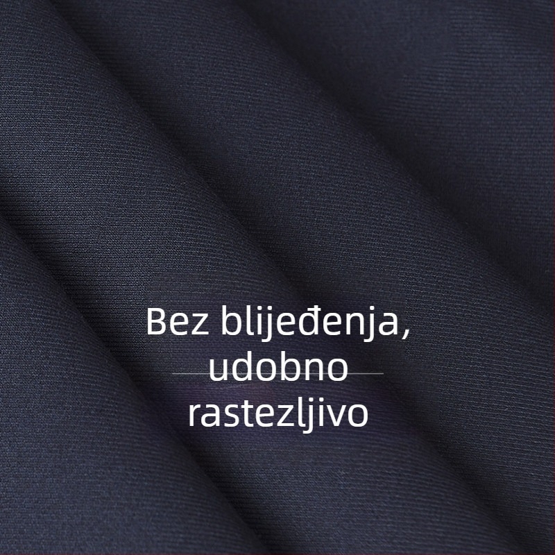 Muške hlače u tamnoplavi boji, lagane za proljeće i ljeto, bez nabiranja, slim kroj, poslovne hlače ravnog kroja