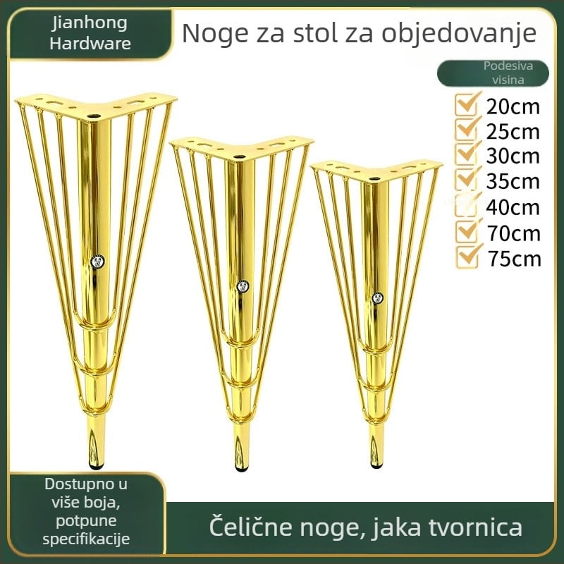 Noge stola od karbonskog čelika – minimalističke metalne noge namještaja za blagovaonske stolove, ormariće i kauče