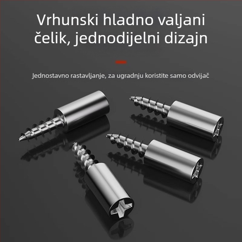 Jednostrani samorezni držač za police i pregrade za ormane i garderobu — metalni nosac nosivosti