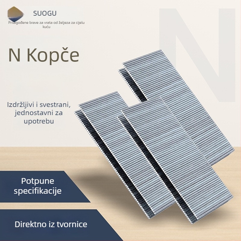 Nokti za namještaj: set N21/N19/N17/N15/N13 kodni nokti za pneumatsku pištolju, K-nokti, nokti za vrata, drvosječni nokti, nehrđajući čelik