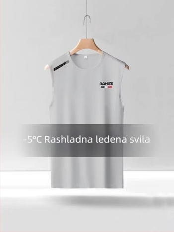 Muški ljetni sportski top bez rukava, široka ramena, brzo se suši mrežasti materijal