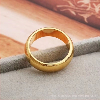Pozlaćeni mesingani prsten za parove, unisex, mat i sjajan završetak, žuto-zlatna nijansa
