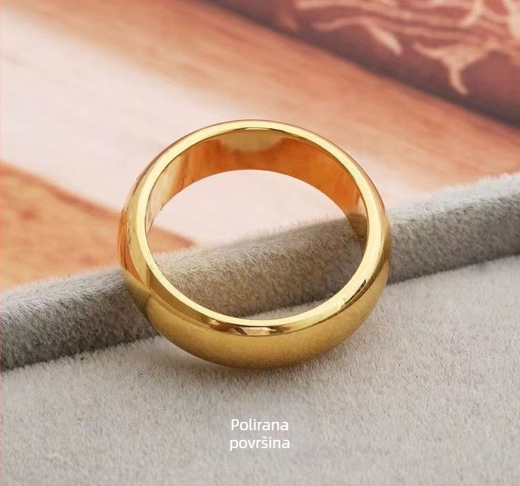 Pozlaćeni mesingani prsten za parove, unisex, mat i sjajan završetak, žuto-zlatna nijansa
