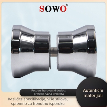 Držač za staklena vrata tuš kabine, za klizna vrata, okrugla, s jednim otvorom, aluminij/plastik, završna površina ogledala
