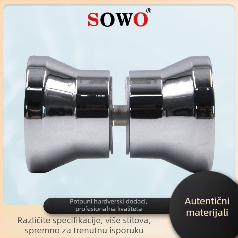 Držač za staklena vrata tuš kabine, za klizna vrata, okrugla, s jednim otvorom, aluminij/plastik, završna površina ogledala