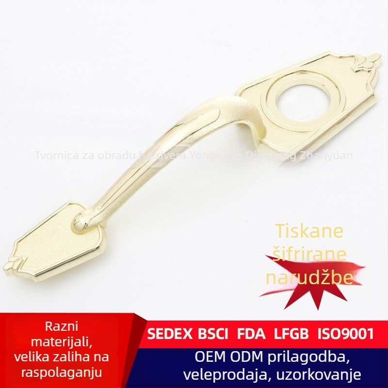 Europski stil metalna ručka za vrata, ormariće i ladice; namještaj hardver, zlatna minimalistička ručka