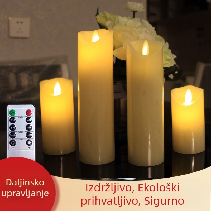5,5 cm daljinski upravljana elektronička svijeća sa nježnim treperenjem plamena, lažna svijeća za barove i restorane, svadbena dekoracija, romantična lampica za priznanje ljubavi