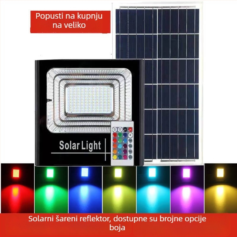 Solarna RGB flood svjetiljka za vanjski dvorište — osvjetljenje za drveće i šarena zidna vrtna svjetiljka