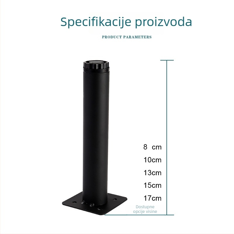 Nordijske metalne noge za namještaj, podesive srednje noge za stoliće za kavu, ormariće i sofe