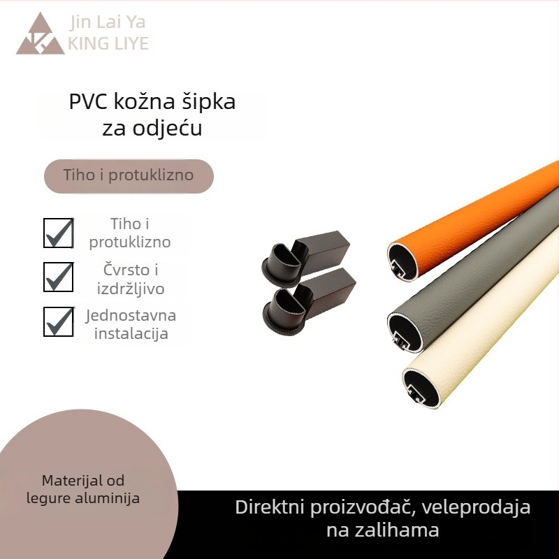 Okrugli kožni štap za odlaganje od aluminijskog legura, s PVC bazom B134, gumom trakom, tiho protuklizno