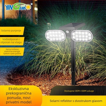 Solarna zidna svjetiljka sa senzorom pokreta, vanjsko osvjetljenje dvorišta, 360° rotacija, ultra jaka svjetlost