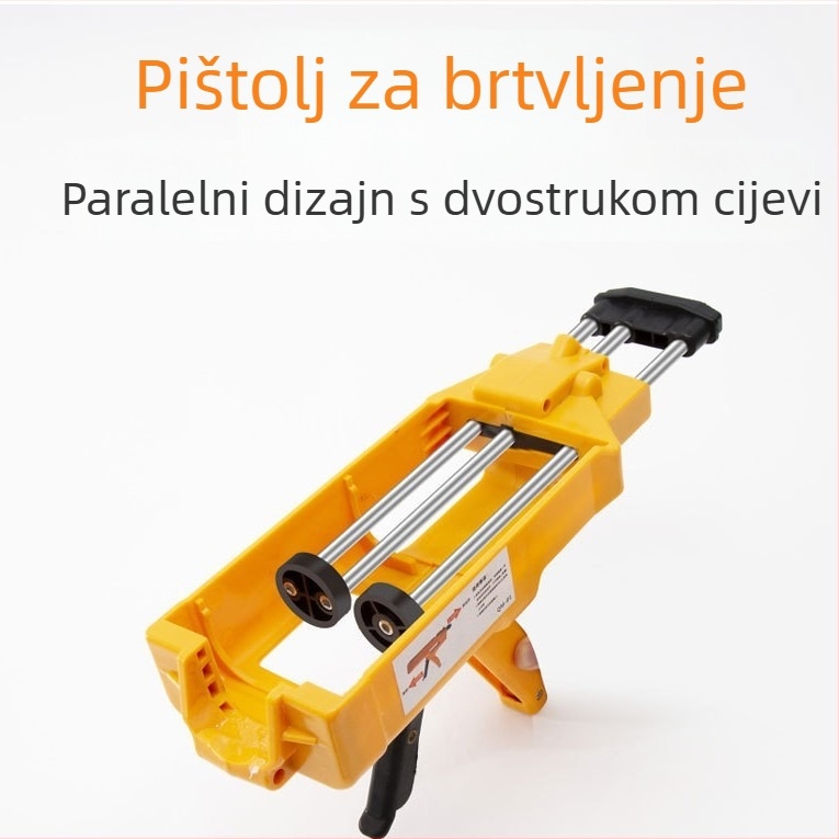 Dvokomponentni alat za popunjavanje fuge s dvostrukom cijevi pištolom za pukotine u kutovima