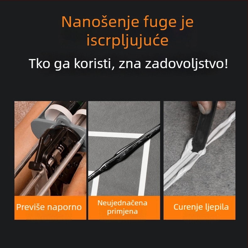 Dvokomponentni alat za popunjavanje fuge s dvostrukom cijevi pištolom za pukotine u kutovima