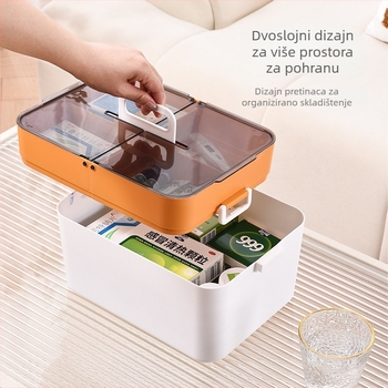 Prijenosni kućni komplet prve pomoći s velikim kapacitetom i višestrukim pretincima
