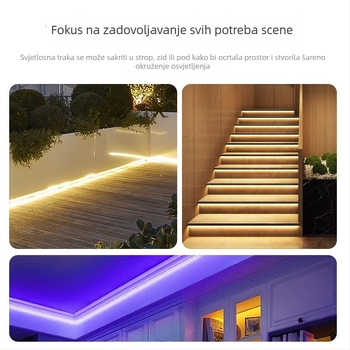 LED trak 220V, visoka svjetlost, za strop dnevnog boravka, bijelo-plava svjetlost, vodootporan linearni svjetlosni trak za reklamne znakove