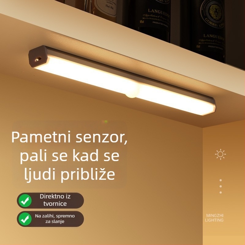 Senzorska LED traka za ormar – punjiva noćna LED svjetiljka za kućnu garderobu i ormar za cipele