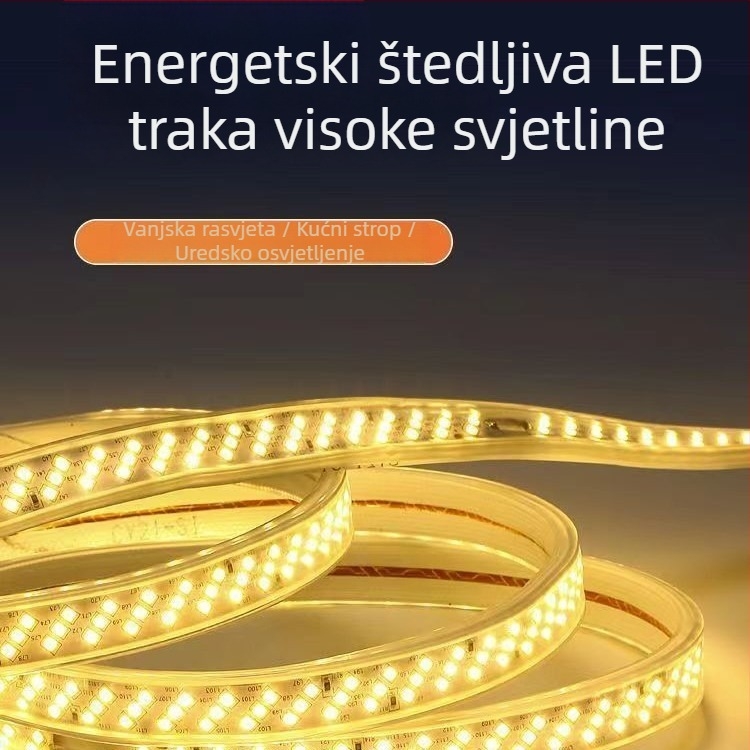 220V LED traka s 320 LED-ova, pet redova dekorativnog osvjetljenja stropa, unutarnja uporaba, bijela/hladna bijela/neutralna bijela i više boja, vodootporna